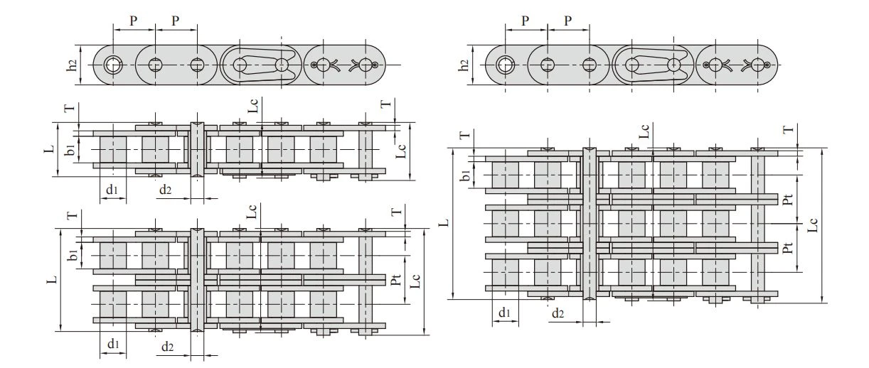 Stainless steel short pitch roller chain with straight side plate2
