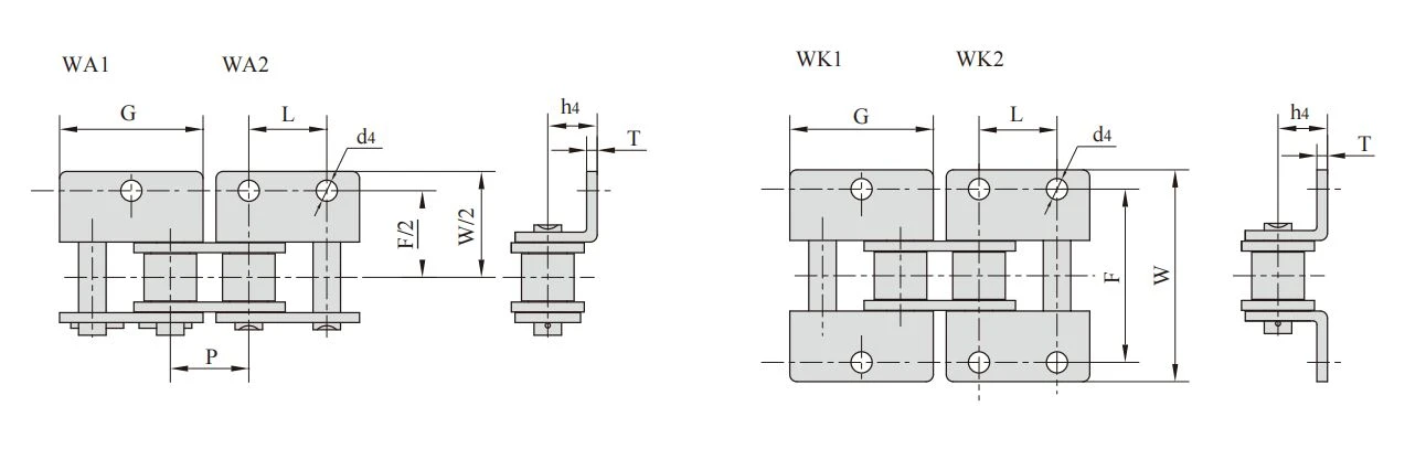 Stainless steel short pitch roller chain attachments3