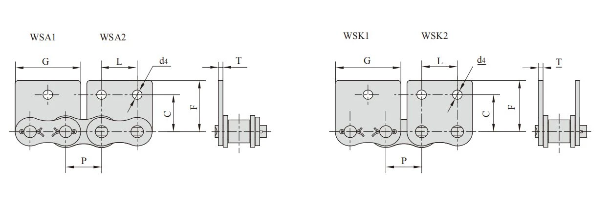 Stainless steel short pitch roller chain attachments4
