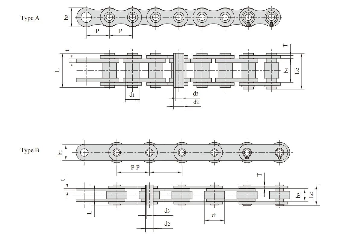 3 Stainless steel hollow pin chains